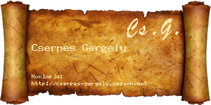 Cserpes Gergely névjegykártya